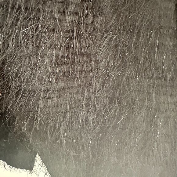 Armani Exchange Faux Leather Sparkle Fringe Cascade Jacket Open Size 6 Black - Picture 7 of 8